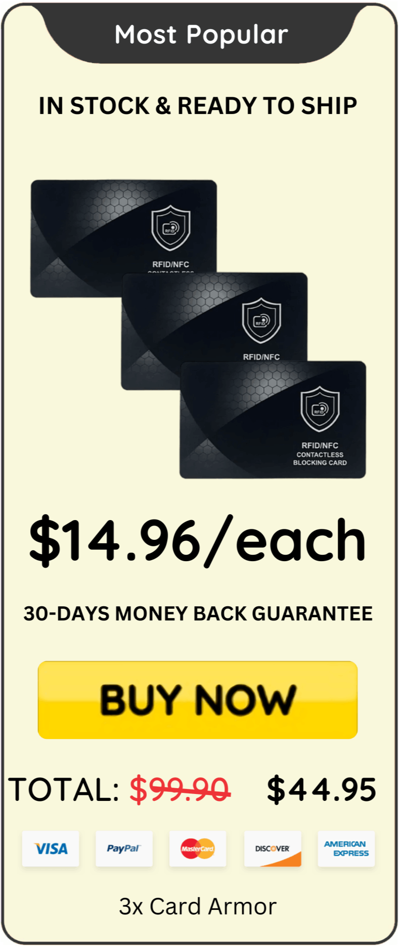 Card Armor Price